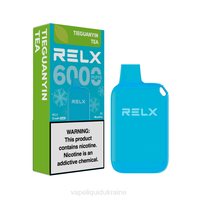 Vape Liquid Ukraine - RELX Crush Pocket 6000 Icy TieGuanYin Tea DX8422