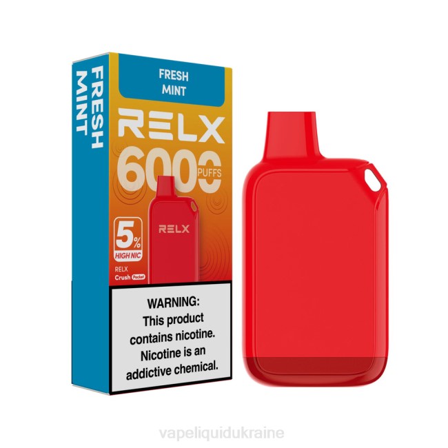 Vape Pod System - RELX Crush Pocket 6000 5% High Nic Fresh Mint DX8429