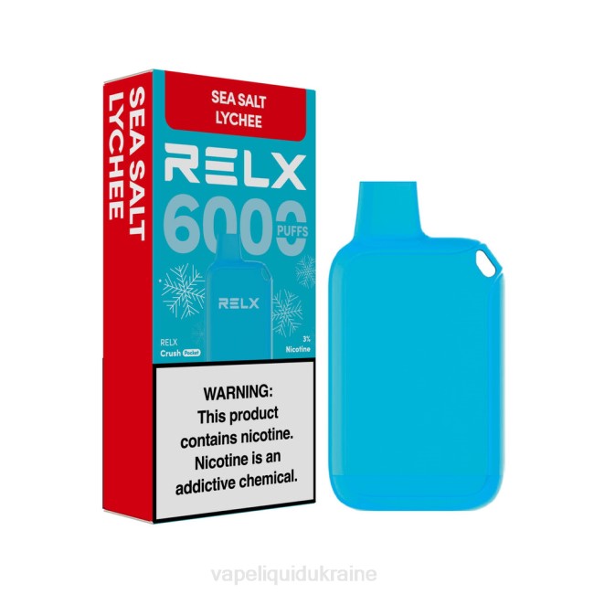 Vape Pod System - RELX Crush Pocket 6000 Icy Sea Salt Lychee DX8414