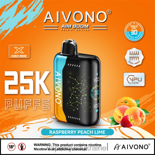 Pod System Vape - Aivono AIM BOOM 25000 HZDR0350 Raspberry Peach Lime