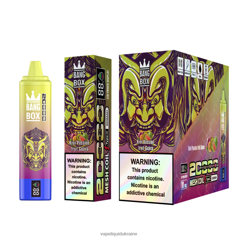 Pod System Vape - Bang Box 20000 Puffs Smart Screen Kiwi Passion Fruit Guava 624T6B50