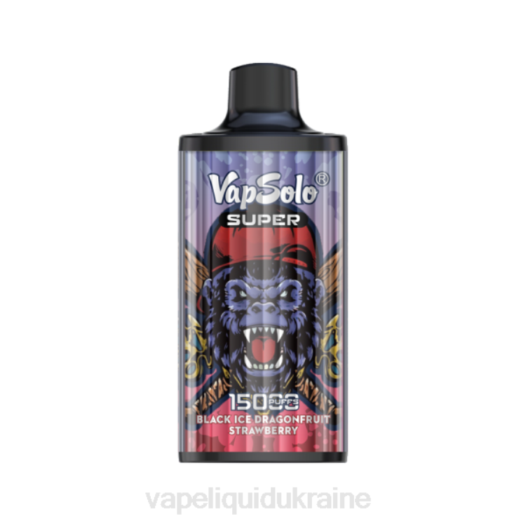 Pod System Vape - Vapsolo SUPER Disposable Vape Black Ice Drangofruit Strawberry F2VB125