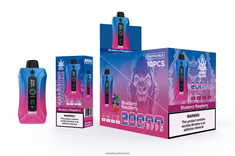 Vape Liquid Ukraine - Bang Beach 20000 Puffs Smart Screen Vape Blueberry Raspberry 624T6B12
