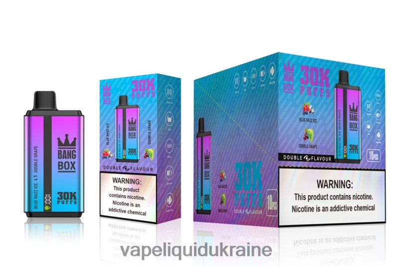 Vape Liquid Ukraine - Bang Box 30000 Puffs Dual Flavors Blue Razz Ice & Double Grape 624T6B72