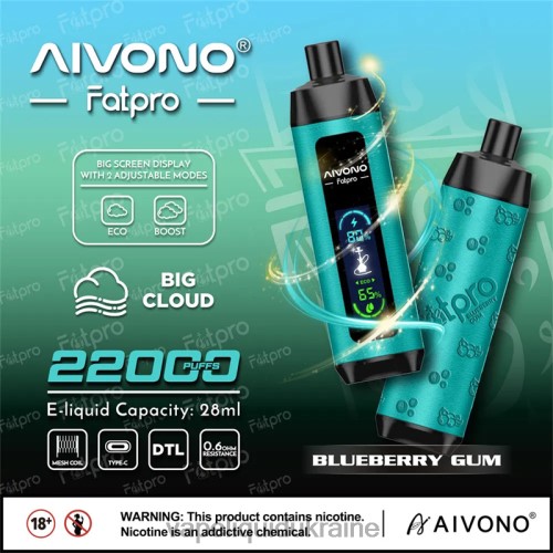 Vape Pod System - Aivono Fatpro 22000 HZDR09 Blueberry Gum