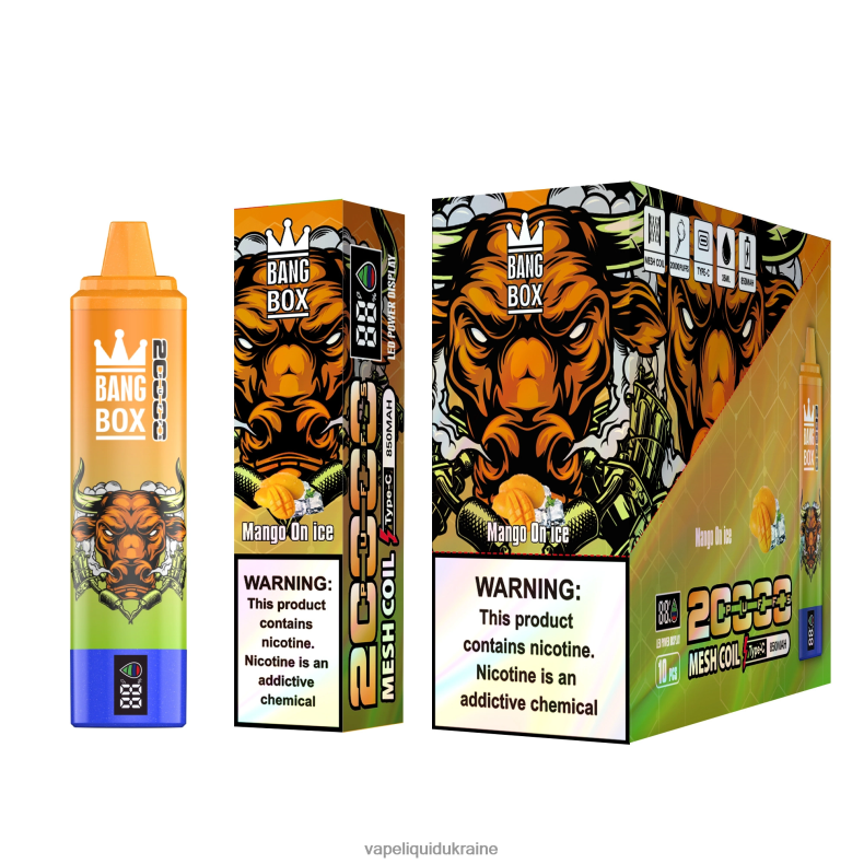 Vape Pod System - Bang Box 20000 Puffs Smart Screen Mango On Ice 624T6B54