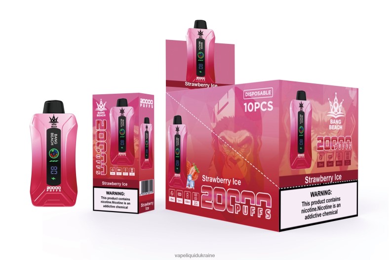 Vape Ukraine - Bang Beach 20000 Puffs Smart Screen Vape Strawberry Ice 624T6B6