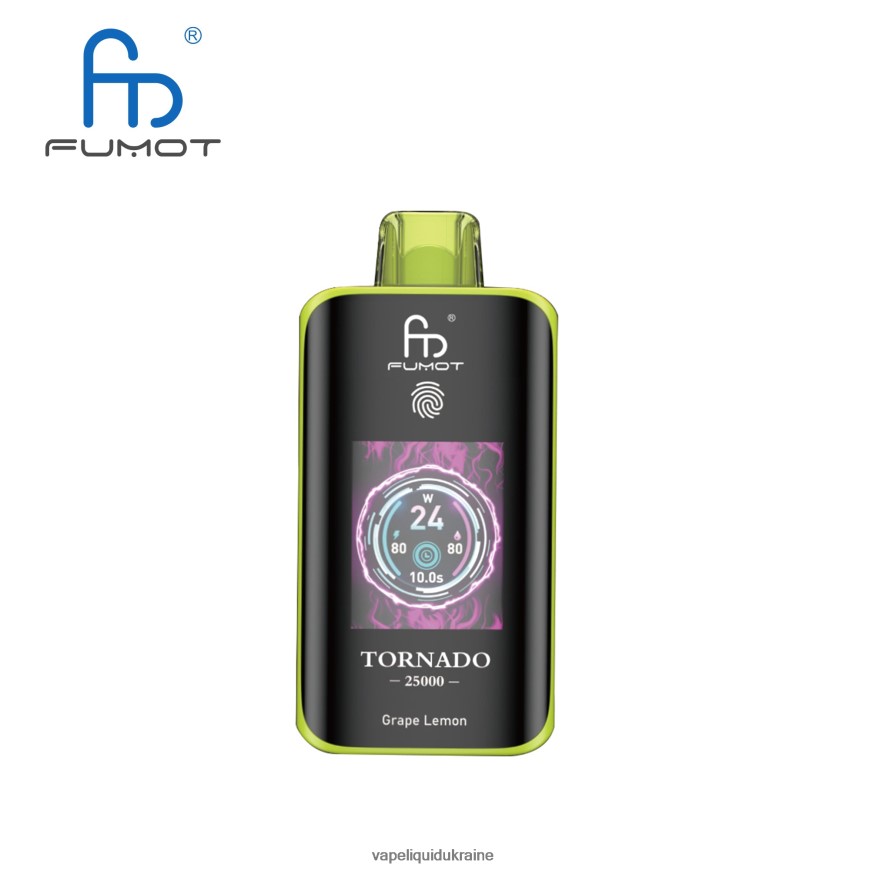 Vape Ukraine - Fumot Tornado 25000 Disposable Vape Grape Lemon D2R4Z26