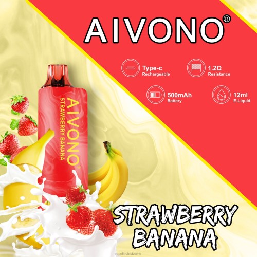 Vape Liquid Ukraine - Aivono AIM GUN 7000 HZDR0107 Strawberry Banana