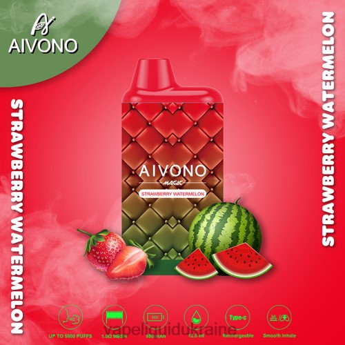 Vape Pod System - Aivono AIM MAGIC 5800 Mouth Box Cigarette HZDR099 Strawberry Watermelon