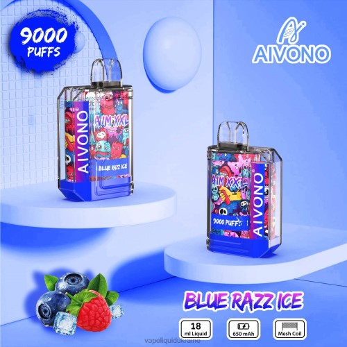 Vape Pod System - Aivono AIM XXL 9000 Mouth Sticker Transparent HZDR054 Blue Razz Ice