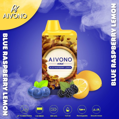 Vape Ukraine - Aivono AIM MAGIC 5800 Mouth Box Cigarette HZDR091 Blue Raspberry Lemon