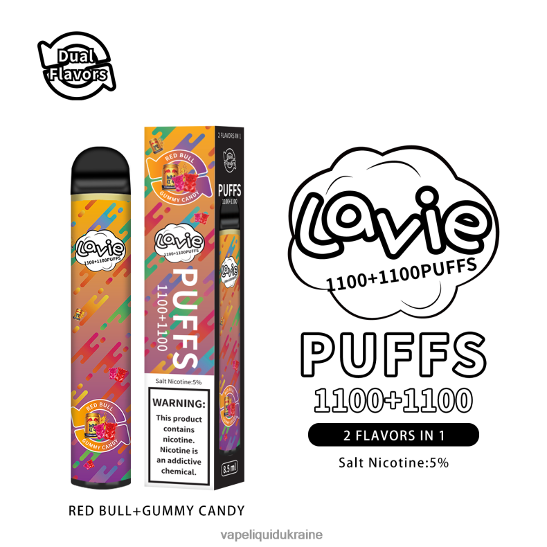Vape Pod System - LAVIE BAR Switch 2200 Puffs Red Bull/Gummy Candy 004L4N299
