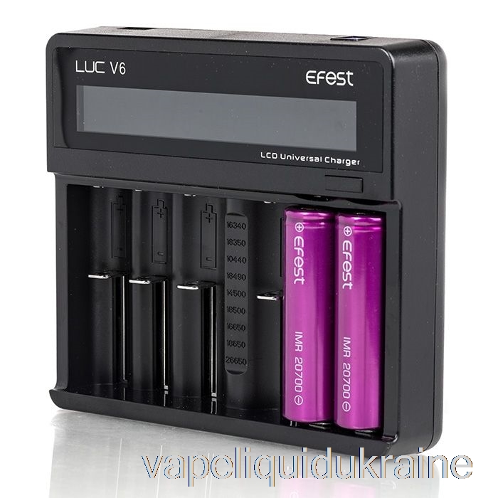 Vape Liquid Ukraine Efest LUC V6 6-Bay LCD Universal Charger