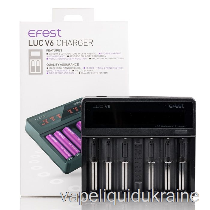 Vape Liquid Ukraine Efest LUC V6 6-Bay LCD Universal Charger